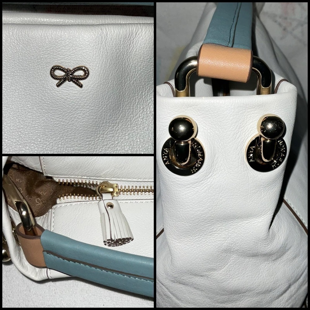ANYA HINDMARCH BAG HOOK HANDLE LEATHER SHOULDER SATCHEL - Picture 6 of 16